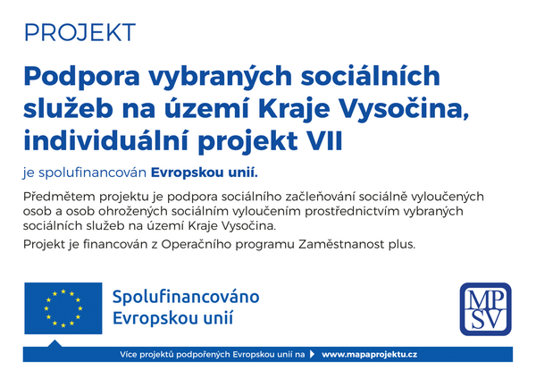 Podpora vybraných sociálních služeb na území Kraje Vysočina, individuální projekt VII - šířka-1